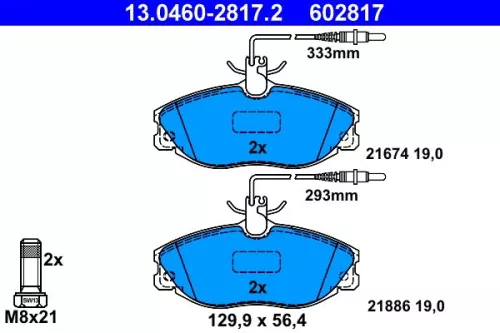 Bremsbelagsatz, Scheibenbremse