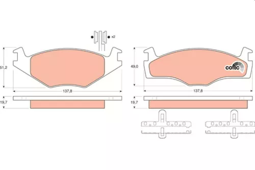 Bremsbelagsatz, Scheibenbremse