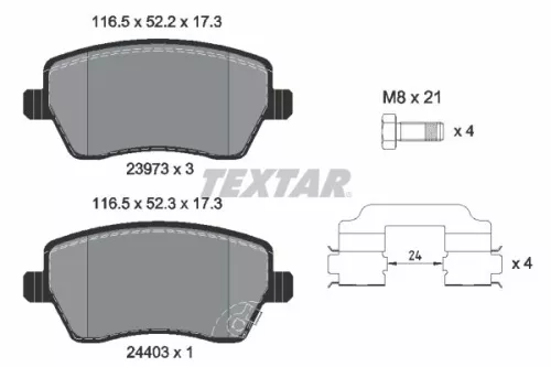 Bremsbelagsatz, Scheibenbremse