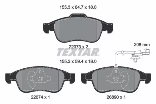 Bremsbelagsatz, Scheibenbremse