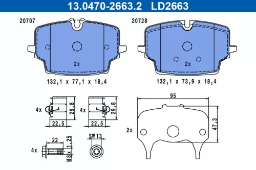 Bremsbelagsatz, Scheibenbremse