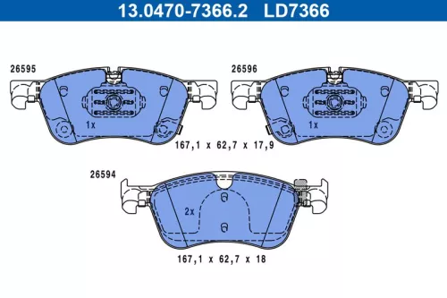 Bremsbelagsatz, Scheibenbremse