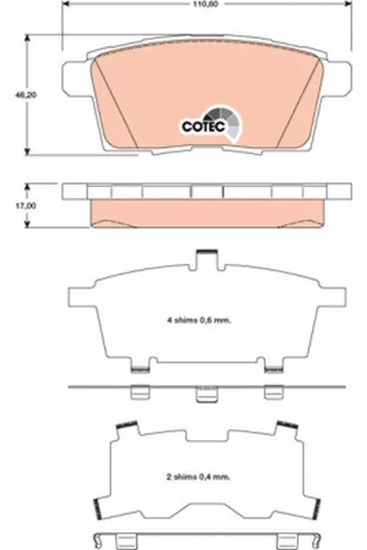 Bremsbelagsatz, Scheibenbremse